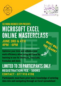 Bohra Business Expo Presents: Work Smart Series – Microsoft Excel Online Masterclass